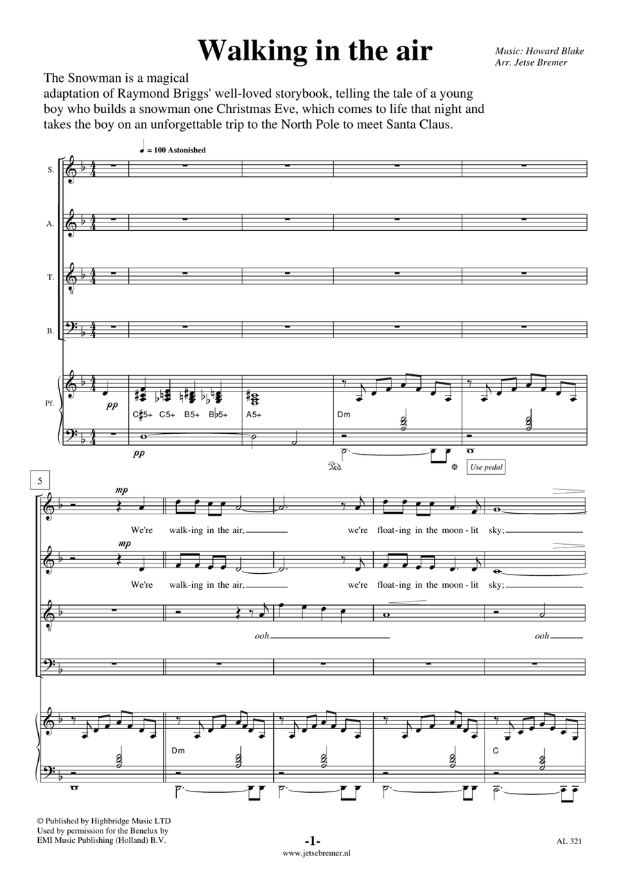 Walking In The Air 4-Part scores gallery preview page 1