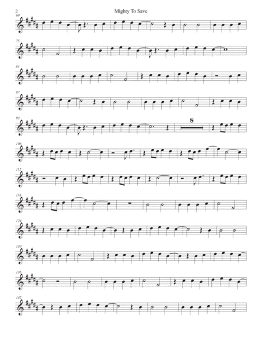 Mighty To Save Mighty To Save Soprano Saxophone scores gallery preview page 2