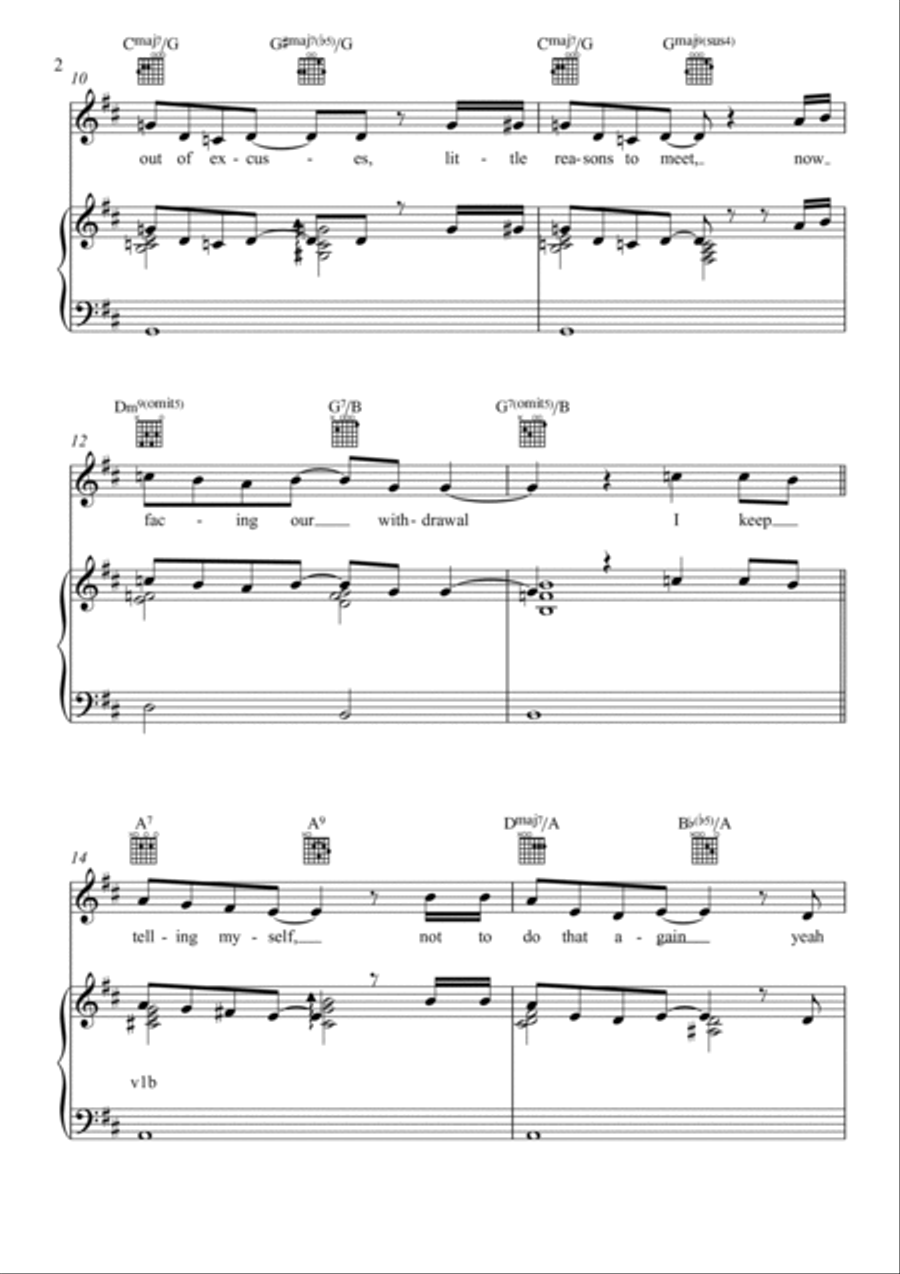 Keep Telling Myself Piano, Vocal, Guitar scores gallery preview page 2