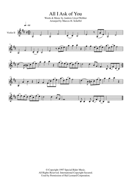 All I Ask Of You - The Phantom of the Opera (String Quartet with Chords) image number null