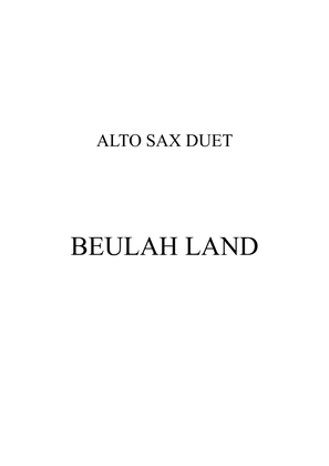 Beulah Land - ALTO SAX