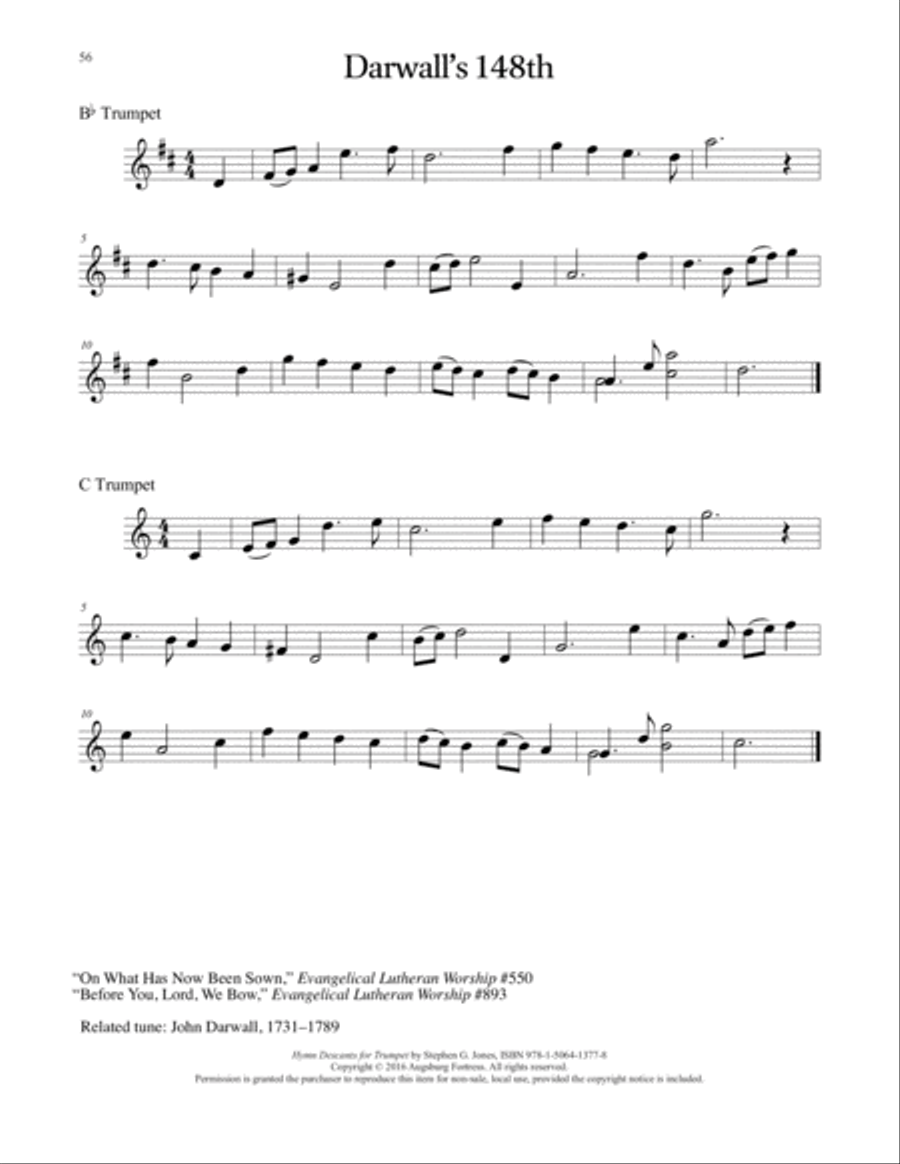 Hymn Descants for Trumpet C Trumpet scores gallery preview page 57