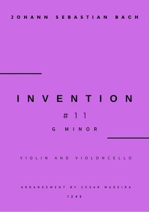 Book cover for Invention No.11 in G Minor - Violin and Cello (Full Score and Parts)