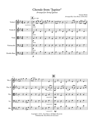 Chorale from "Jupiter" - String Quintet