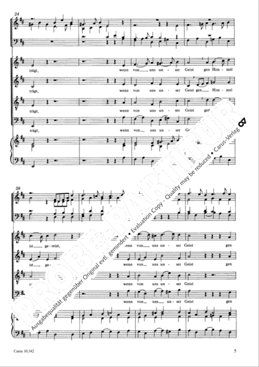 Awake, my heart, with gladness (Auf, auf, mein Herz, mit Freuden) 4-Part scores gallery preview page 6