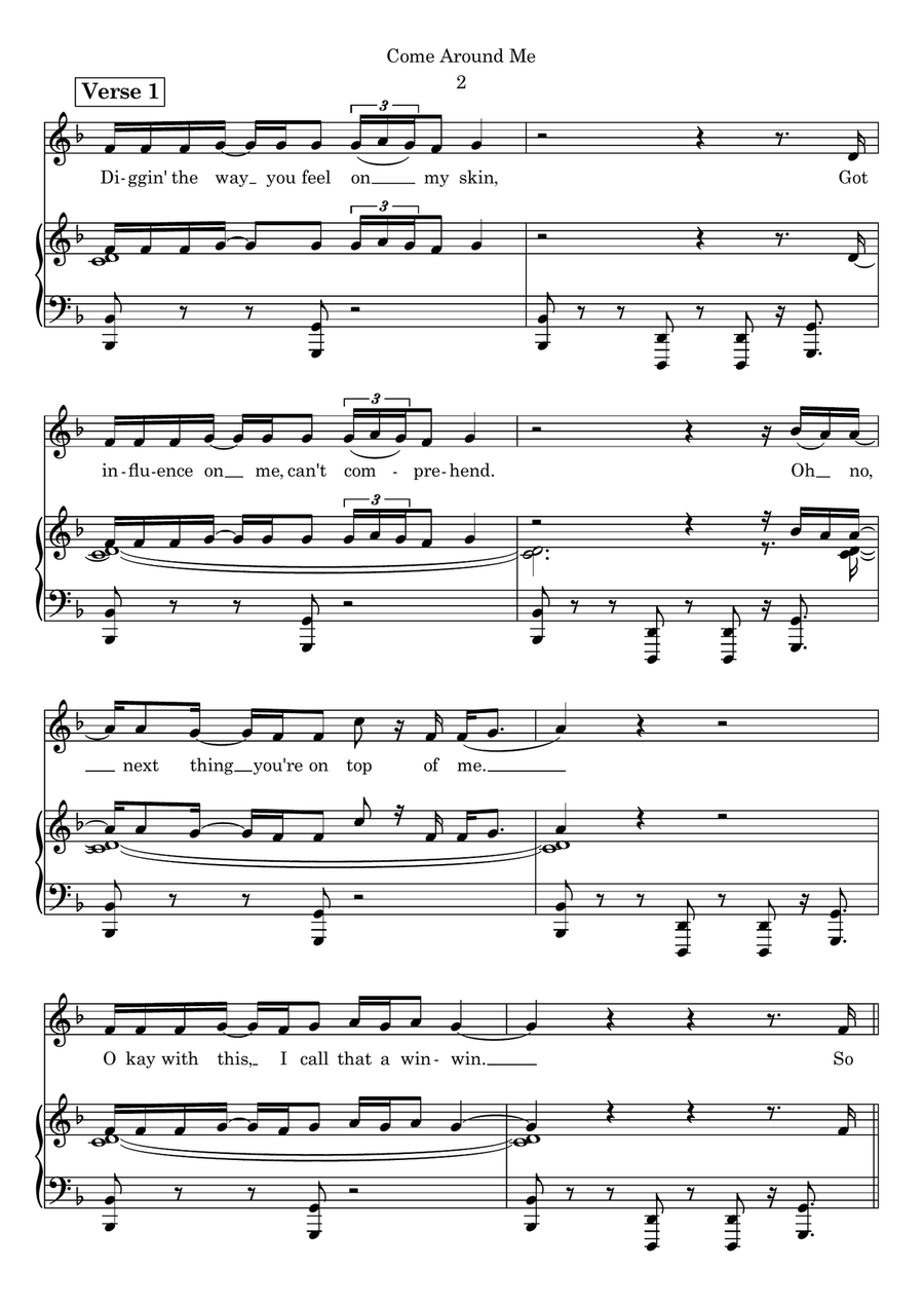 Come Around Me Piano, Vocal scores gallery preview page 2