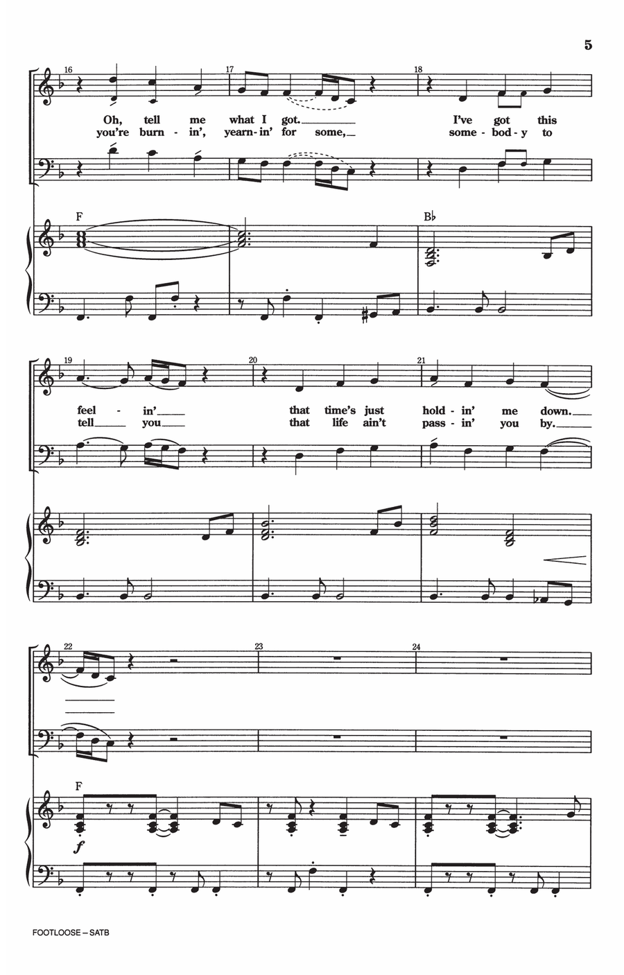 Footloose (arr. Kirby Shaw) 4-Part scores gallery preview page 3