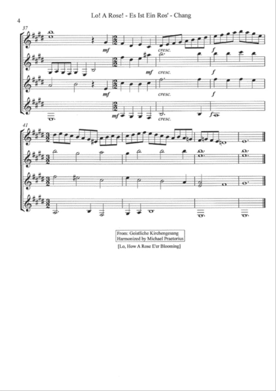 Lo! A Rose! - Es Ist Ein Ros' - Guitar Ensemble Guitar Ensemble scores gallery preview page 4