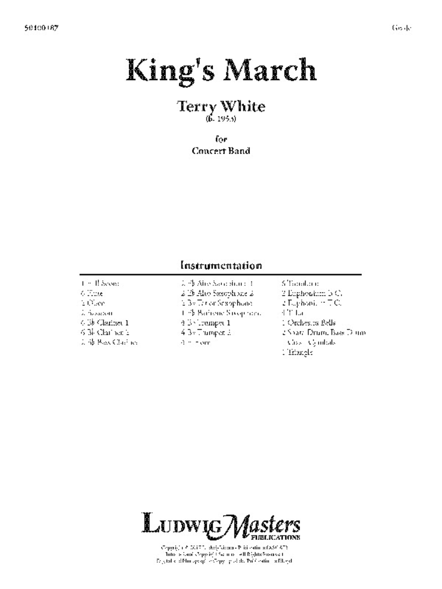 King's March Concert Band scores gallery preview page 1