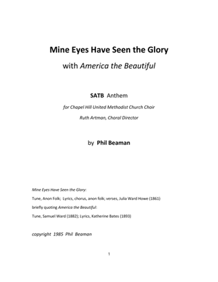 Book cover for Mine Eyes Have Seen the Glory-America the Beautiful-SATB