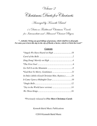 Book cover for Christmas Duets, Volume 2, for Clarinets