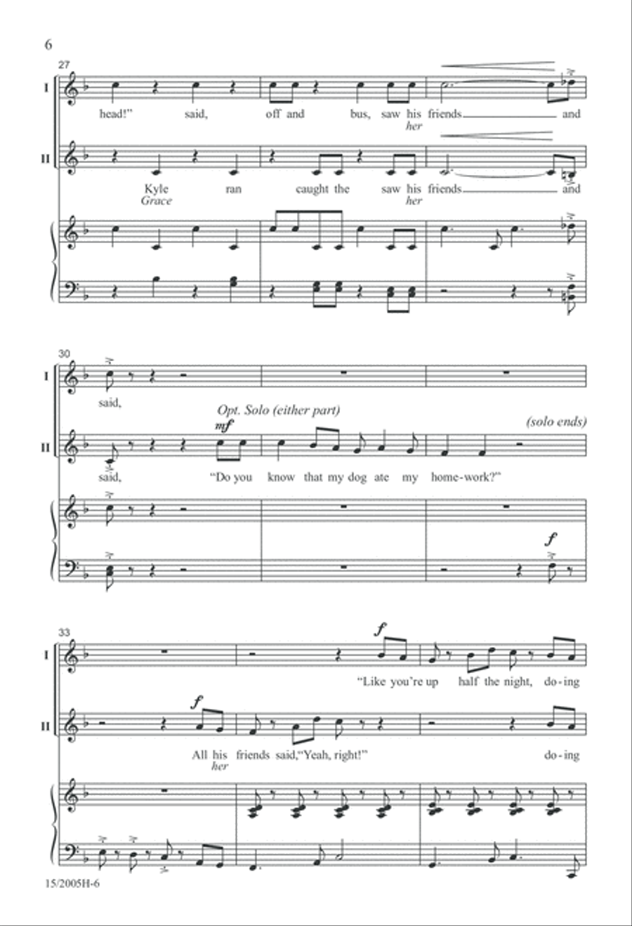 But the Dog REALLY DID Eat My Homework! 2-Part scores gallery preview page 7
