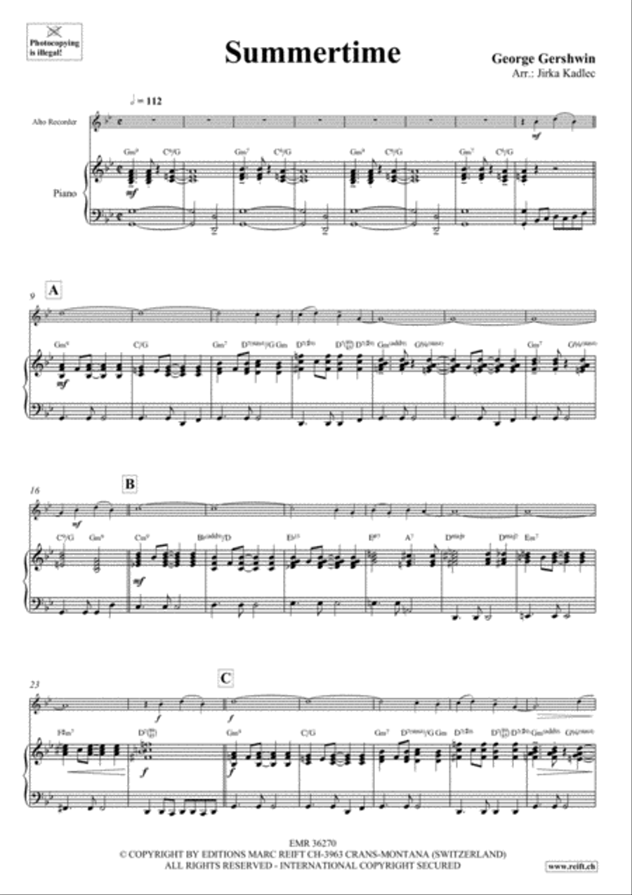 Summertime Alto Recorder scores gallery preview page 4