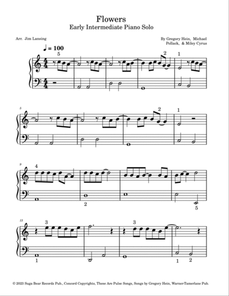 Flowers Flowers Piano Method scores gallery preview page 2