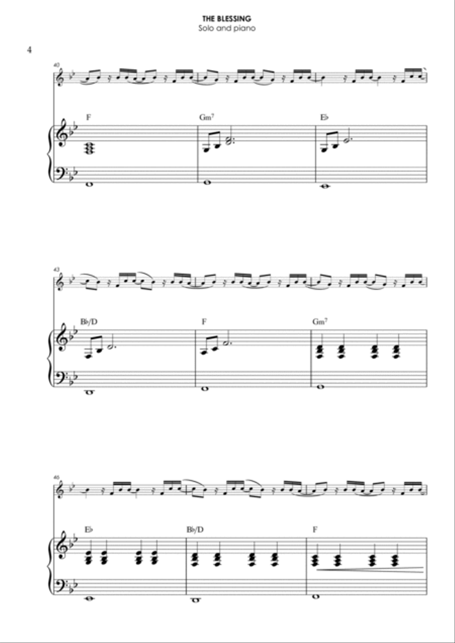 The Blessing Piano scores gallery preview page 5
