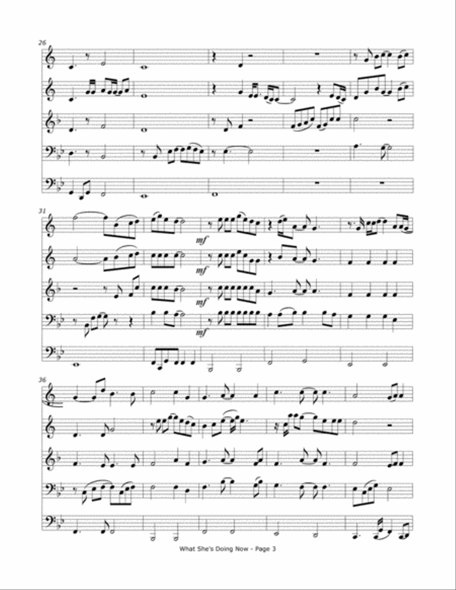 What She's Doing Now Brass Ensemble scores gallery preview page 4
