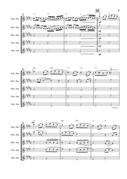 Canon in D for Saxophone Quintet with chords image number null