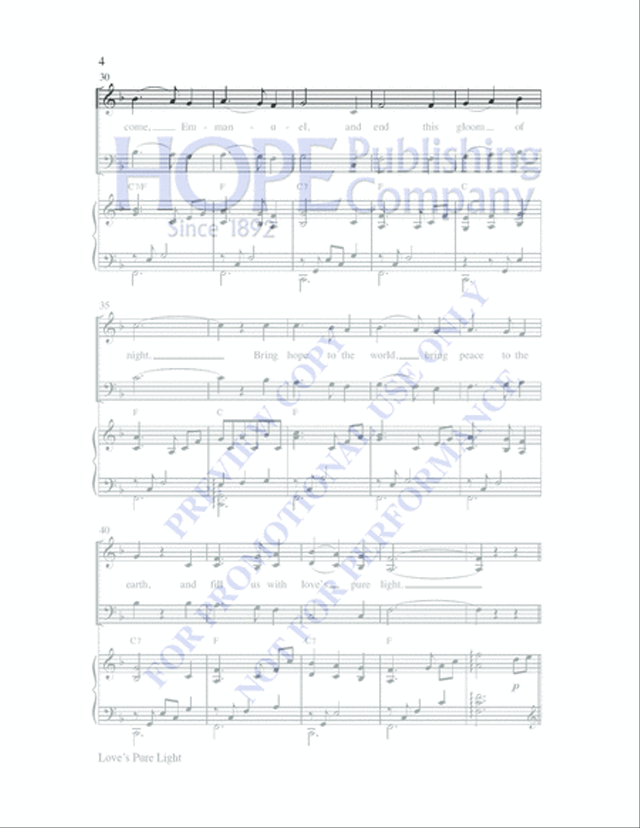 Love's Pure Light 3-Part scores gallery preview page 3