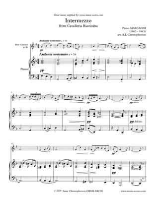 Book cover for Intermezzo from Cavalleria Rusticana - Bass Clarinet and Piano