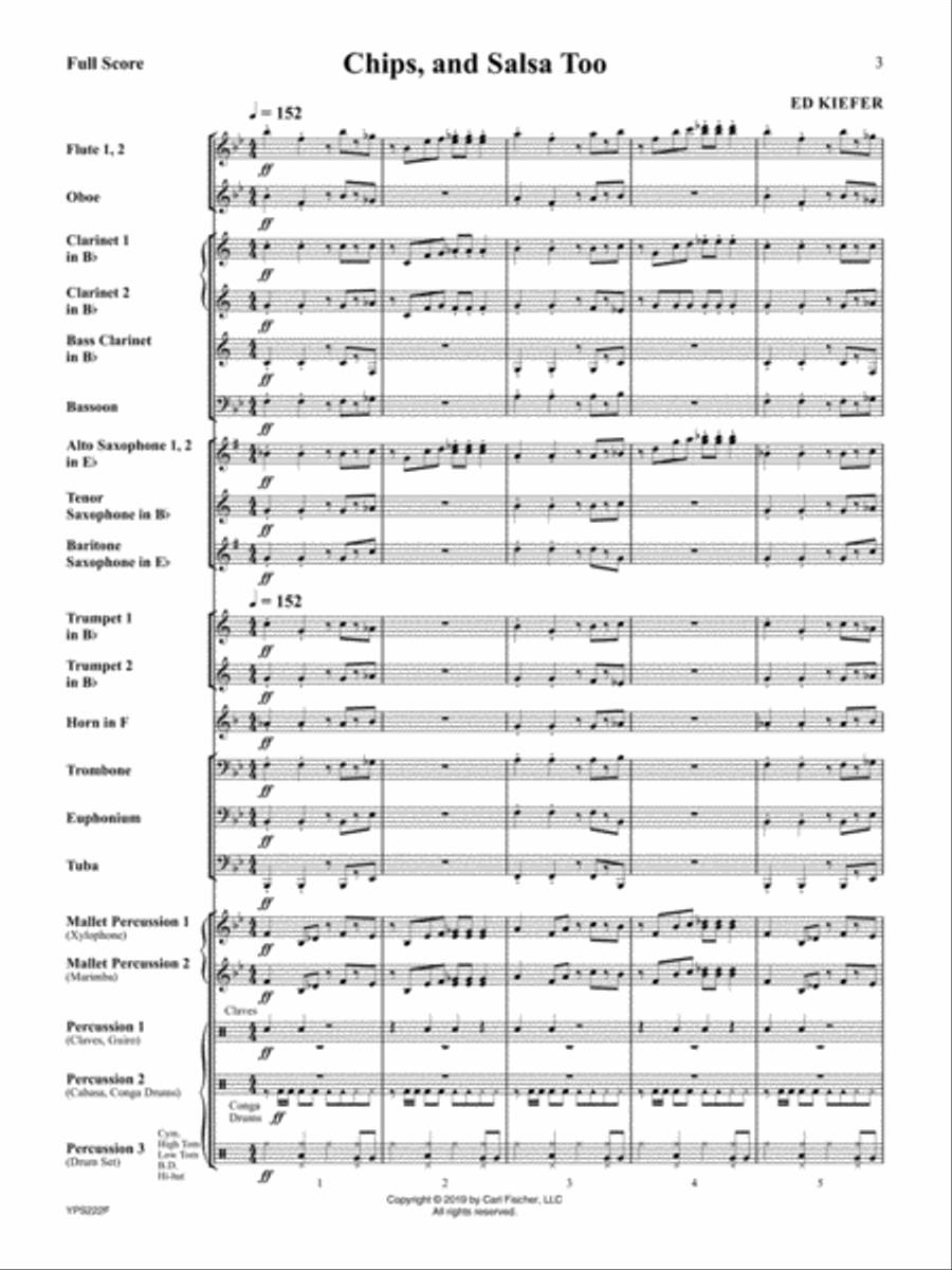 Chips, and Salsa Too Concert Band scores gallery preview page 2