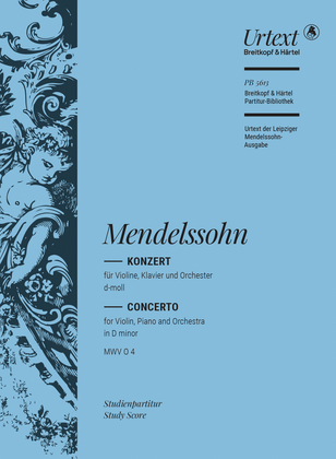 Book cover for Concerto in D minor MWV O 4
