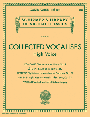 Collected Vocalises: High Voice - Concone, Lutgen, Sieber, Vaccai