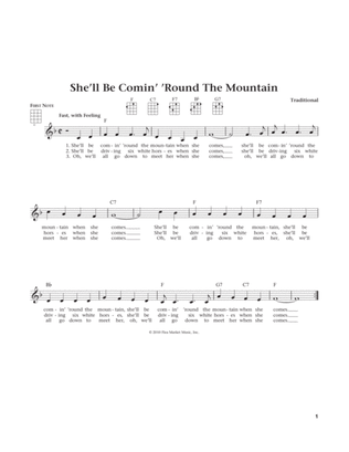 Book cover for She'll Be Comin' 'Round The Mountain (from The Daily Ukulele) (arr. Liz and Jim Beloff)