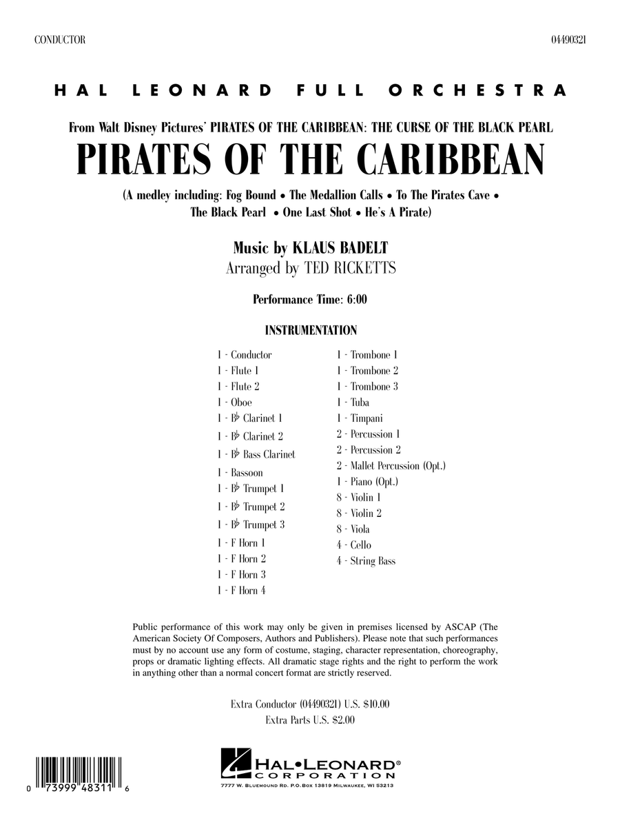 Pirates of the Caribbean (arr. Ted Ricketts) - Full Score Full Orchestra scores gallery preview page 1