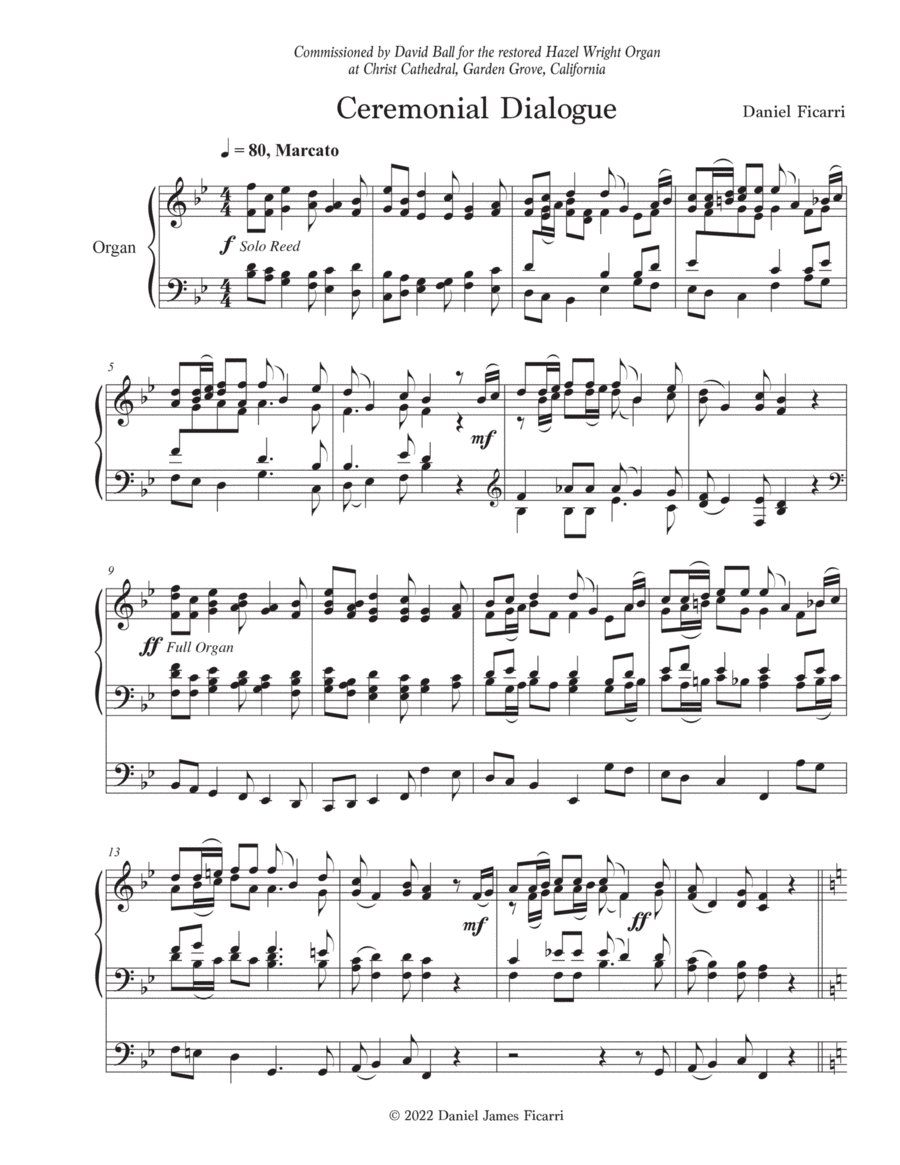 Ceremonial Dialogue Organ Solo scores gallery preview page 1
