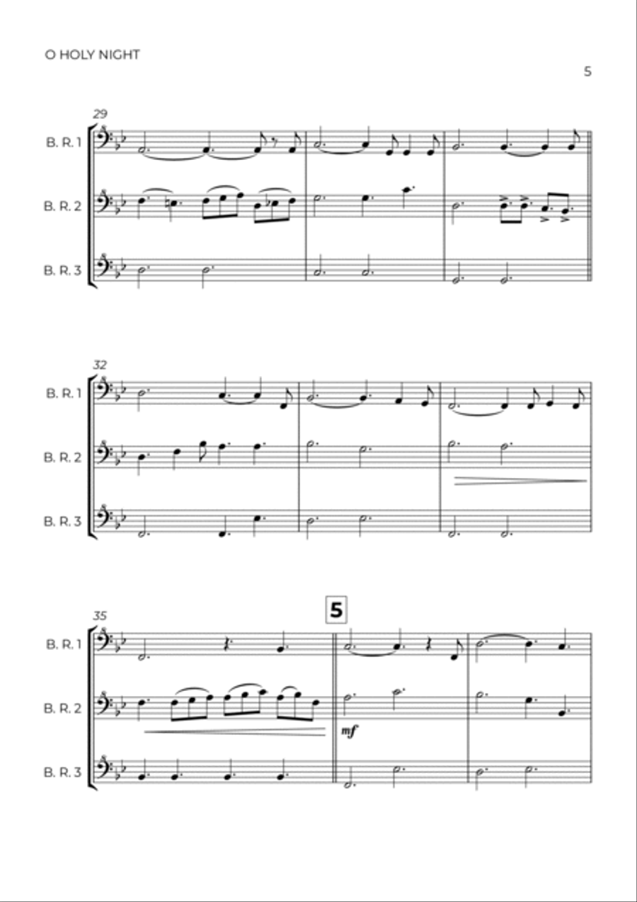 O Holy Night Bass Recorder scores gallery preview page 5