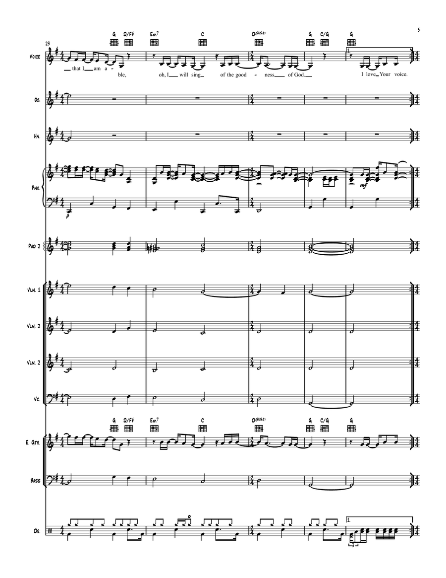 goodness of God - Score Only Concert Band scores gallery preview page 5