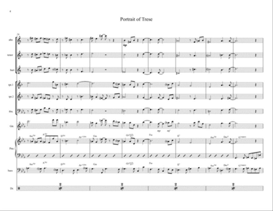 Portrait of Trese Portrait of Trese Jazz Ensemble scores gallery preview page 4