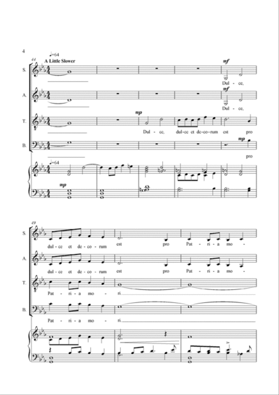 The Old Lie - powerful setting of Wilfred Owen's WW1 poetry - choral score 4-Part scores gallery preview page 4