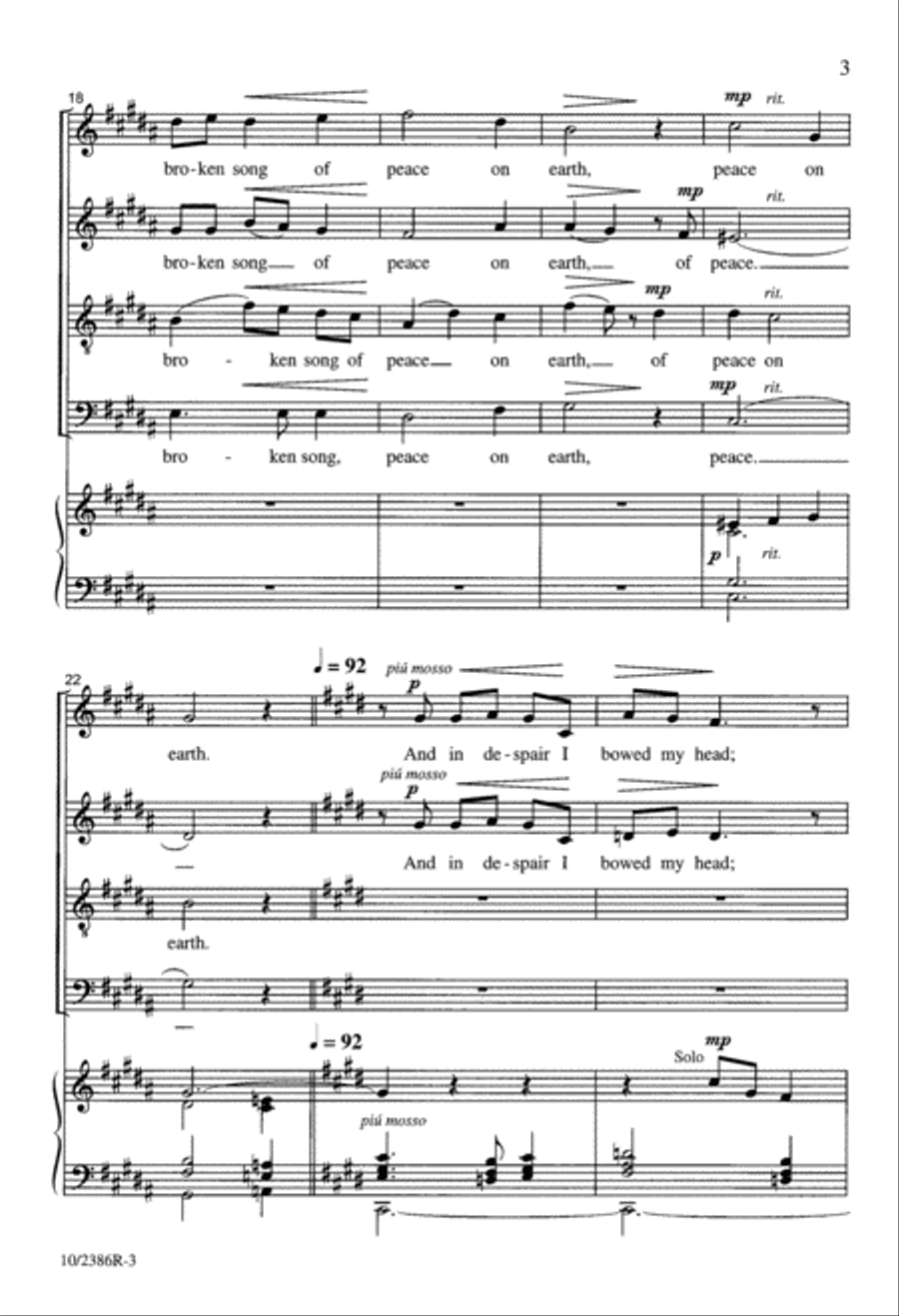 I Heard the Bells on Christmas Day 4-Part scores gallery preview page 3