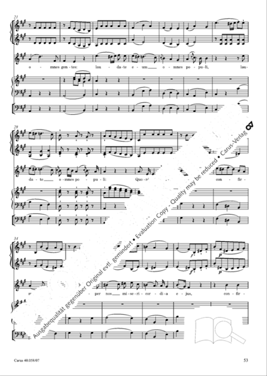 Vesperae solennes de Dominica 4-Part scores gallery preview page 58