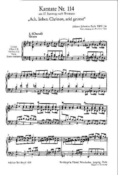 Cantata BWV 114 "Ach, lieben Christen, seid getrost"