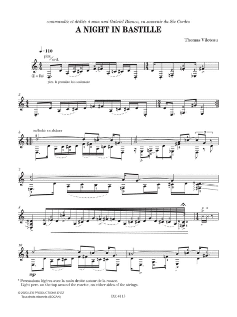 A Night in Bastille Classical Guitar scores gallery preview page 4