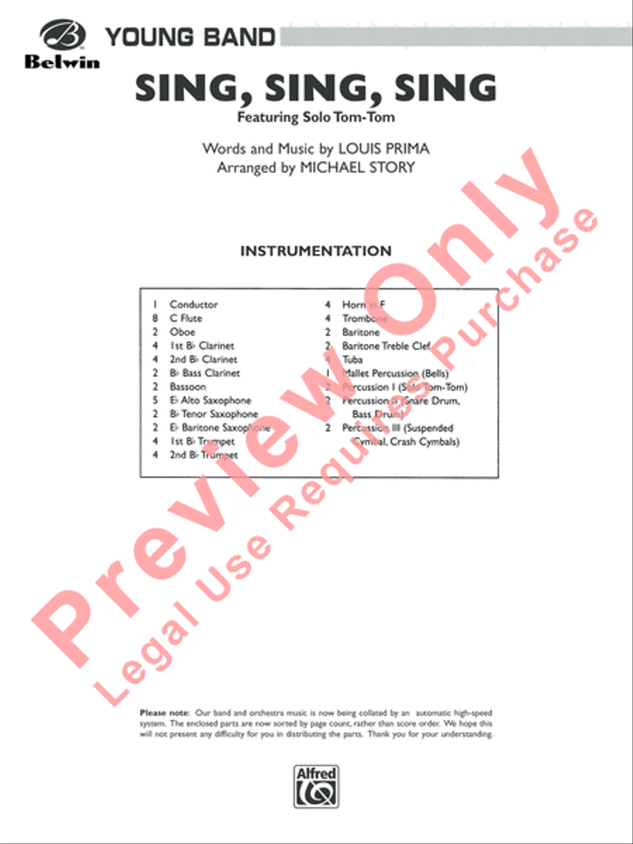Sing, Sing, Sing Concert Band scores gallery preview page 2