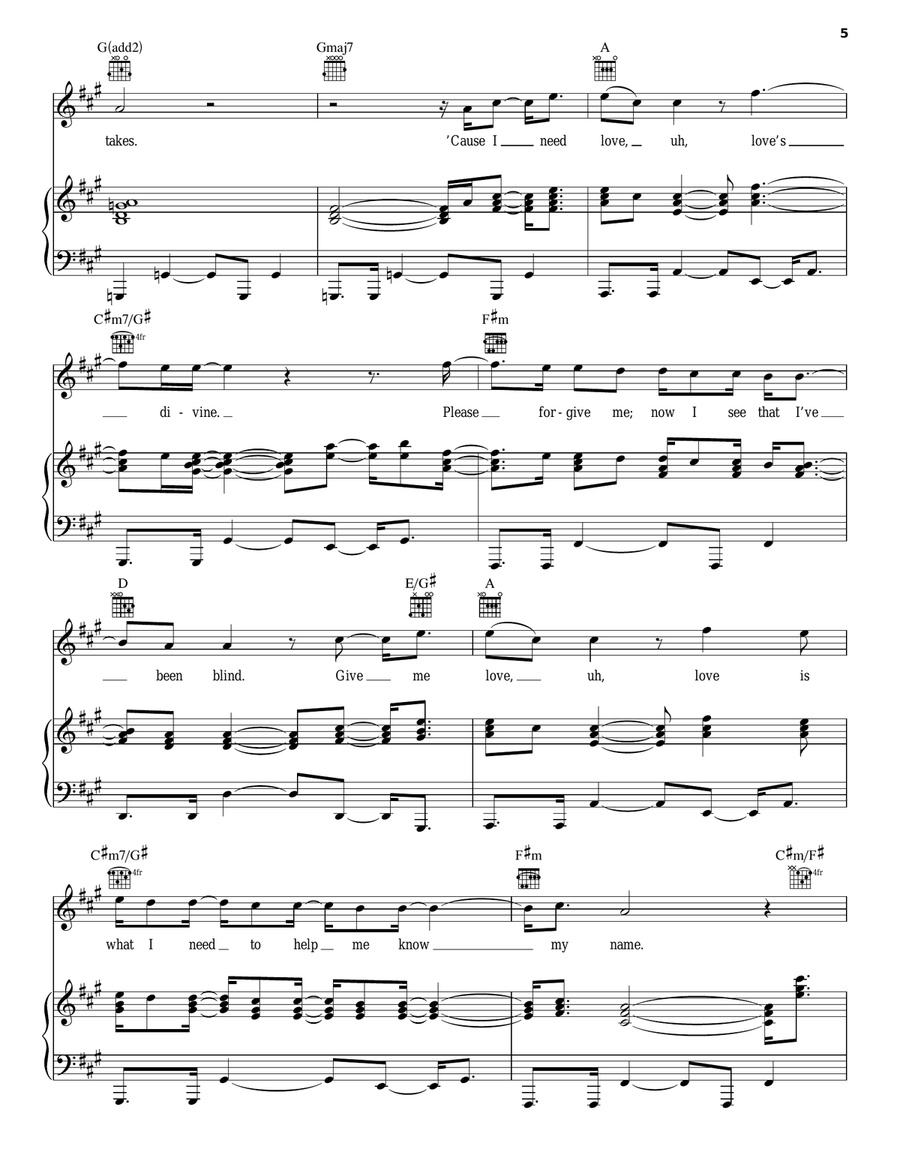 Love's Divine Piano, Vocal, Guitar scores gallery preview page 5