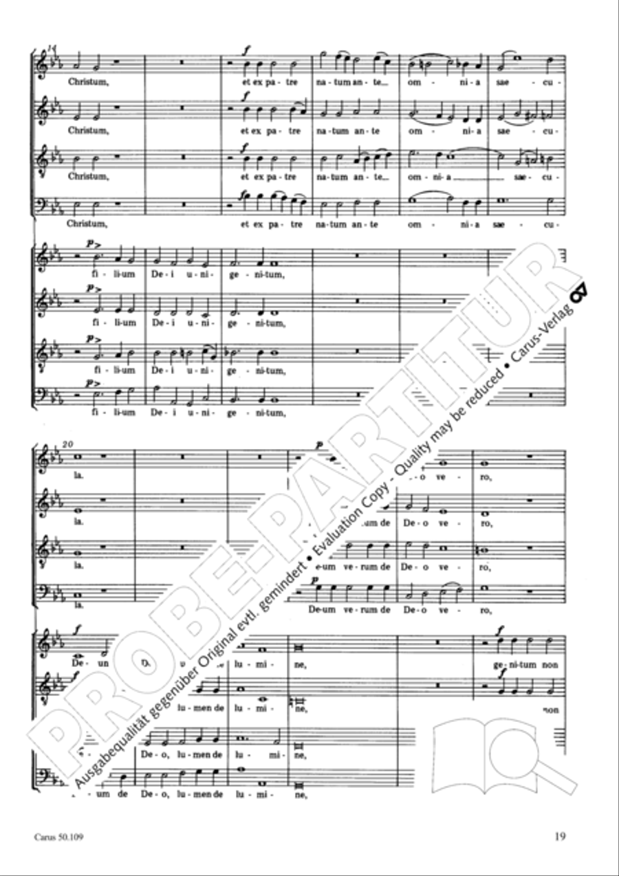 Mass in E flat major (Messe in Es) 4-Part scores gallery preview page 20
