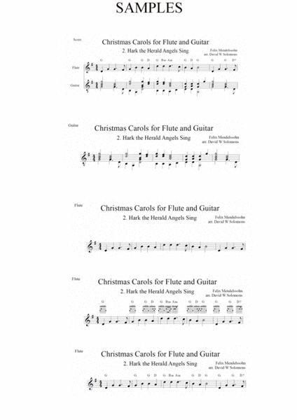 Christmas Carols for flute and guitar No 2 Hark the Herald Angels Sing image number null