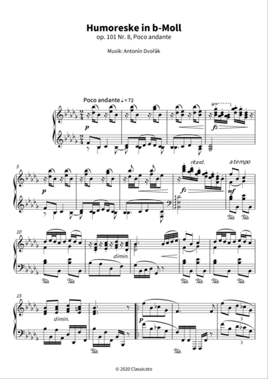 Humoreske in b-Moll Piano Solo scores gallery preview page 3
