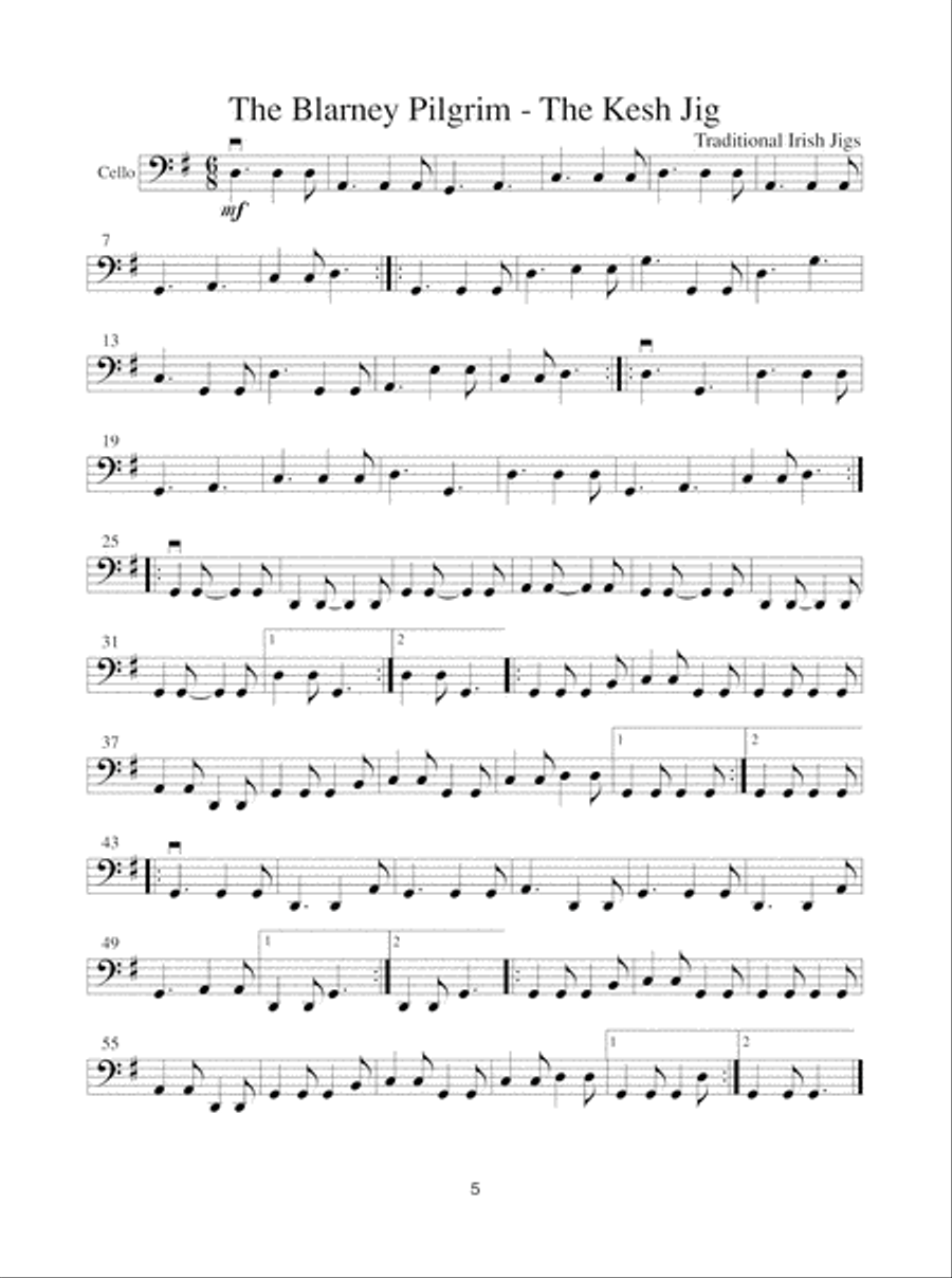 Celtic Fiddle Tunes for Solo and Ensemble - Cello, Bass Piano Accompaniment scores gallery preview page 6