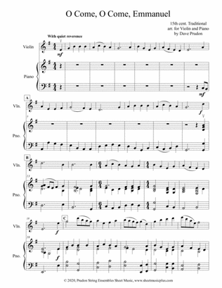 O Come, O Come, Emmanuel for Violin & Piano