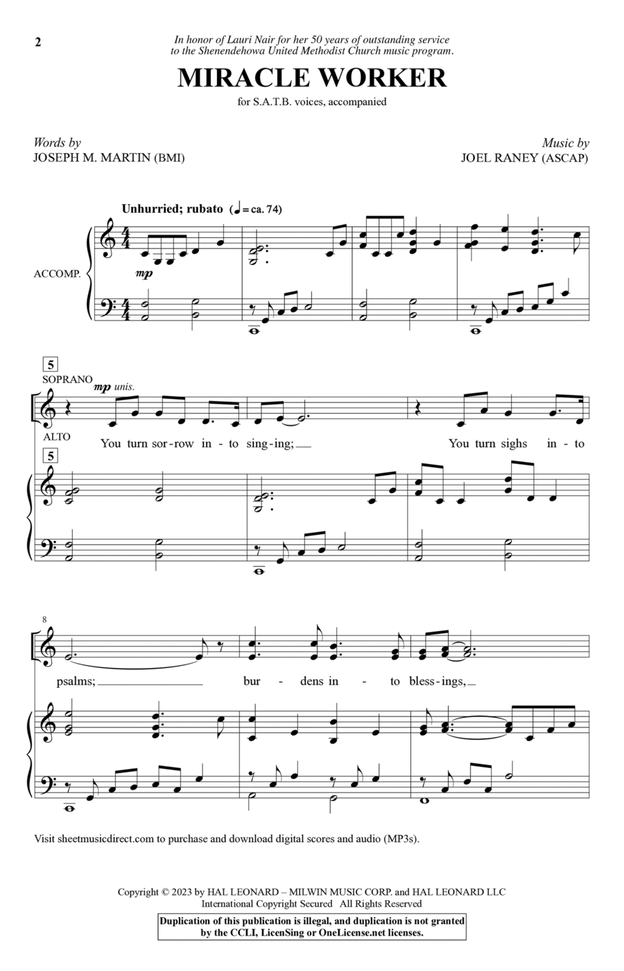 Miracle Worker 4-Part scores gallery preview page 1