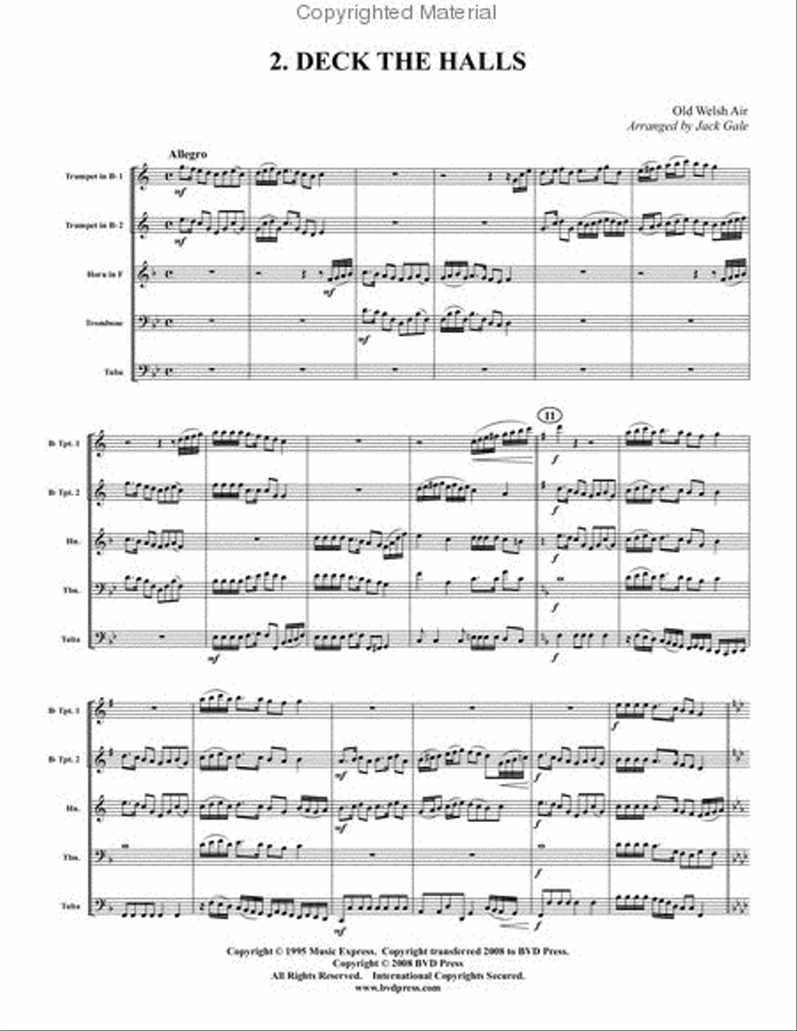 Twelve Christmas Carols Brass Quintet scores gallery preview page 3