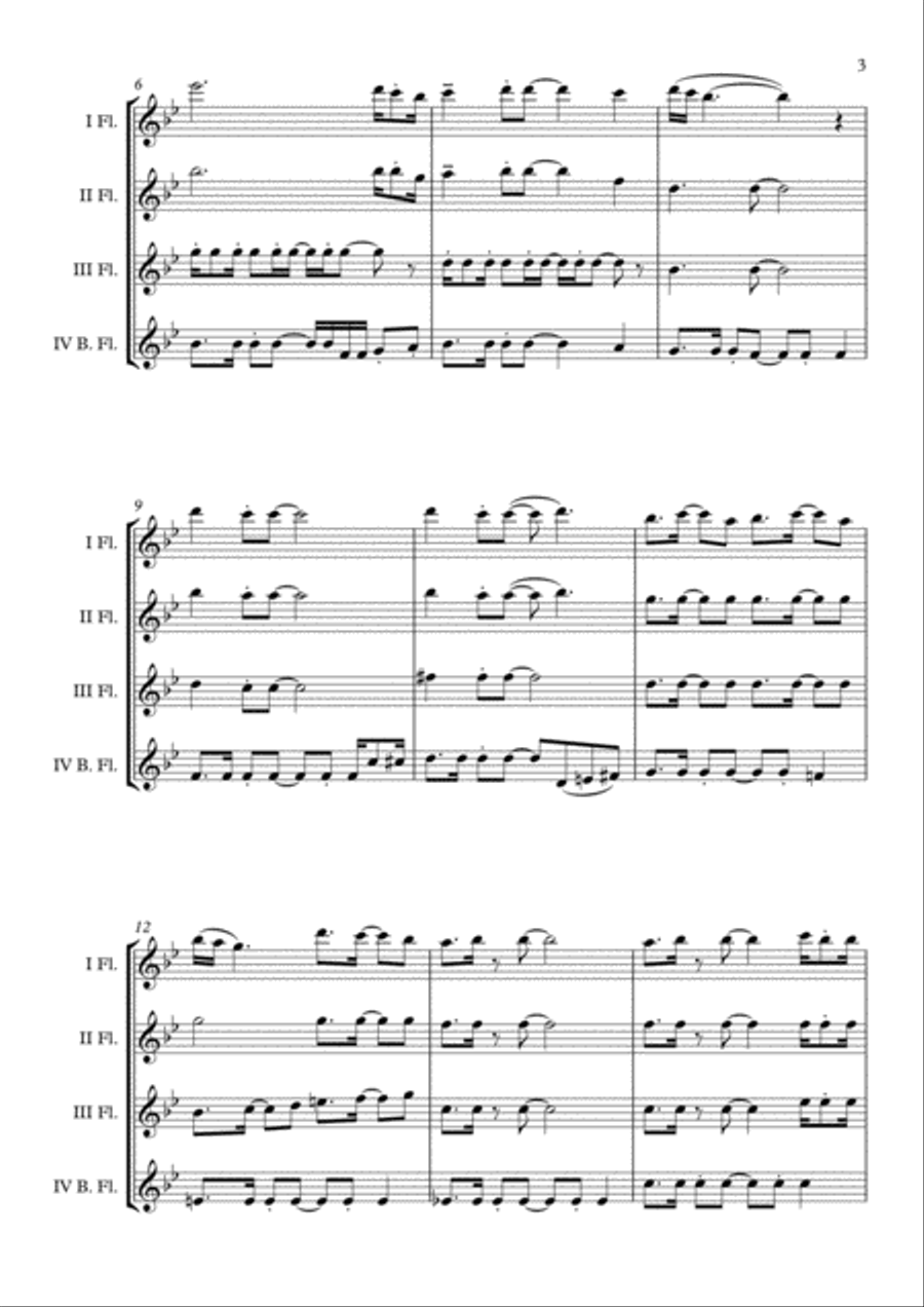 Overture/prologue Flute Quartet scores gallery preview page 4