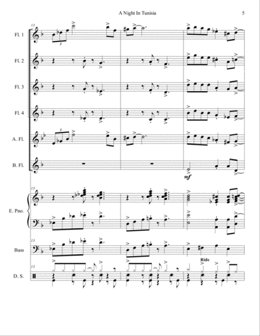 A Night In Tunisia A Night In Tunisia Small Ensemble scores gallery preview page 5