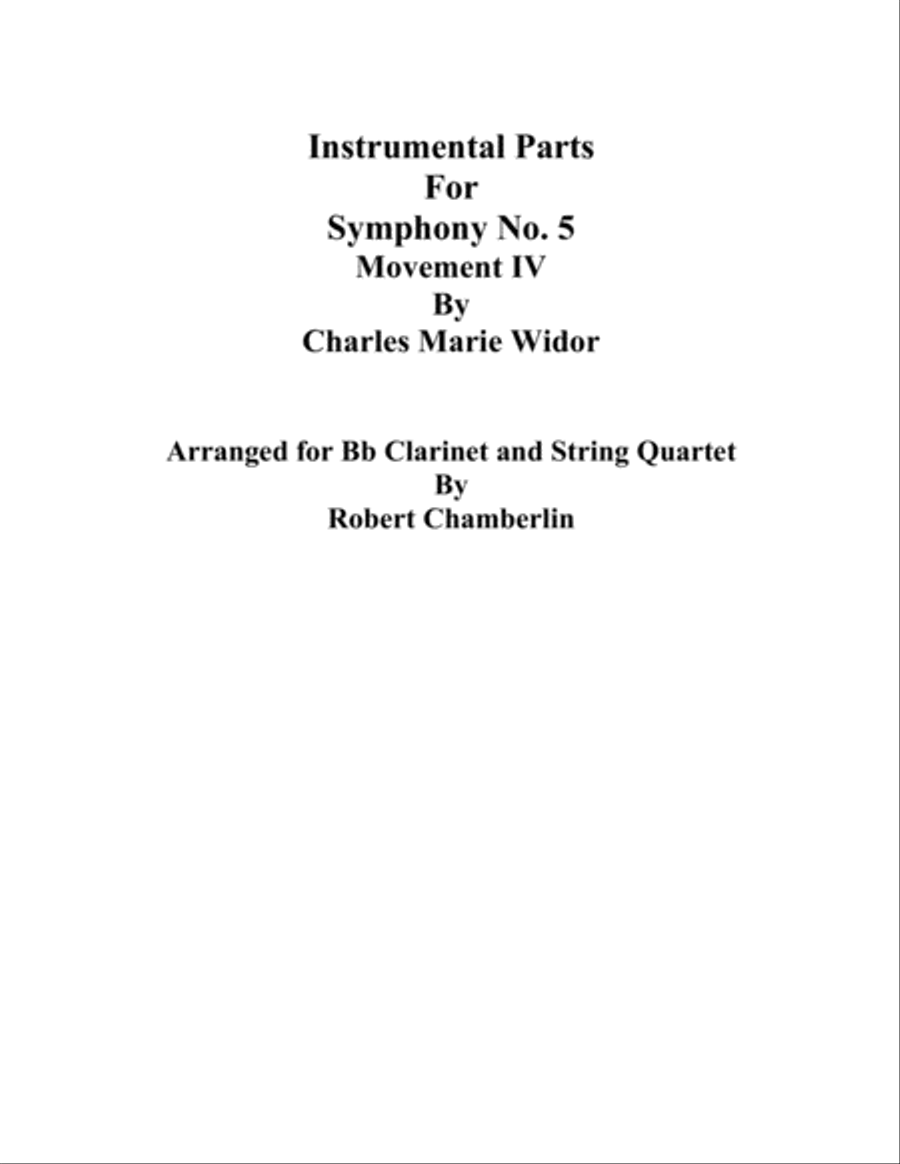 Charles Marie Widor's Symphony No. 5 Movement IV (Instrumental arrangement) Small Ensemble scores gallery preview page 6