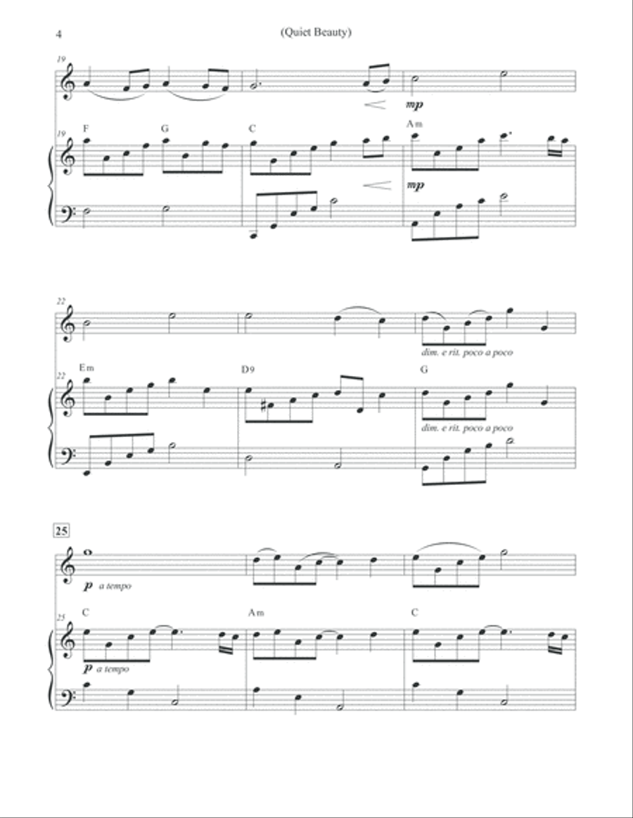 Quiet Beauty - Violin & Piano Quiet Beauty - Violin & Piano Violin Solo scores gallery preview page 4